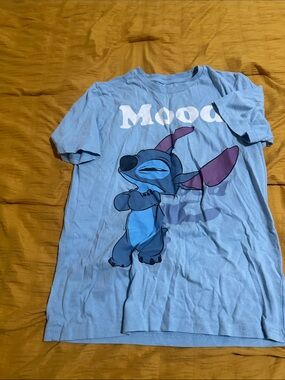 Disney Light Blue Stitch 'Mood' Short Sleeve Tee